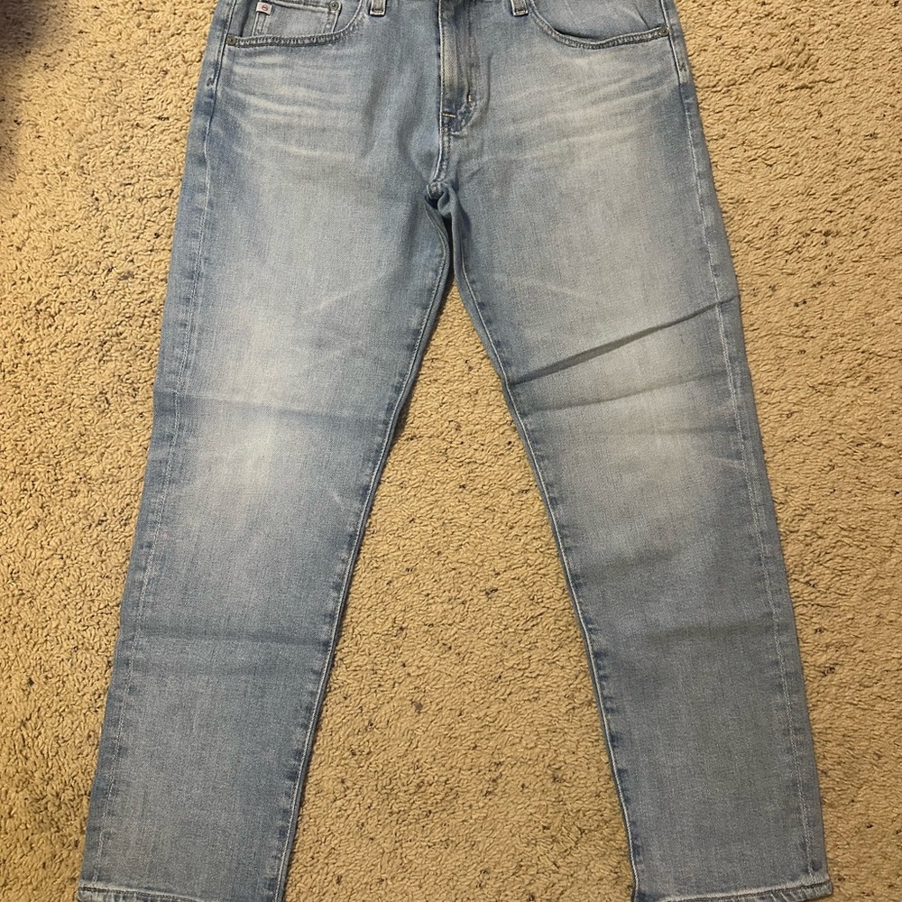 Women’s AG Ex Boyfriend Slim Aged Light Blue Jeans Ankle-Length